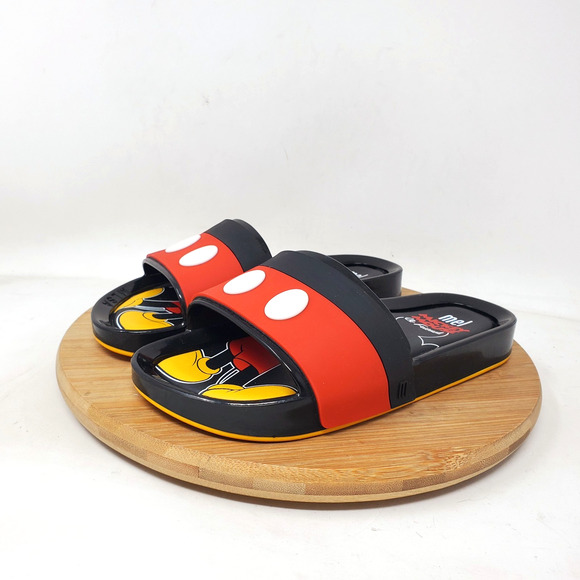 Melissa Disney Mickey Sandals Kids 1 Black‎ Red Belt Jelly Slide Shoes - Picture 3 of 11
